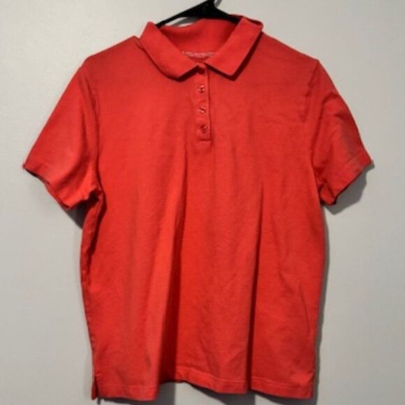 USED Woman's Kim Rogers Short Sleeve Polo Shirt Color Orange/Peach Size Medium - Picture 1 of 1